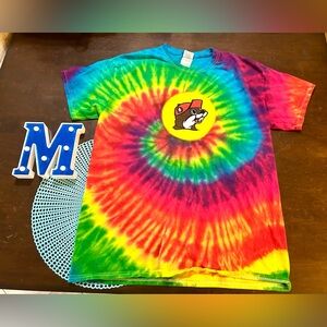 Buc-ee’s Tie Dye Peace Love & Beaver Nuggets Shirt Men's Size Large